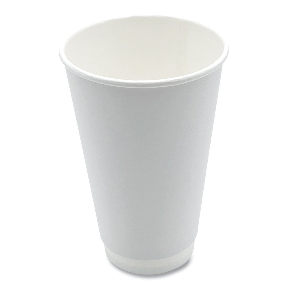Boardwalk DW16HCUPPK 16 oz Double-Walled Paper Hot Cups – White (25/PK) New
