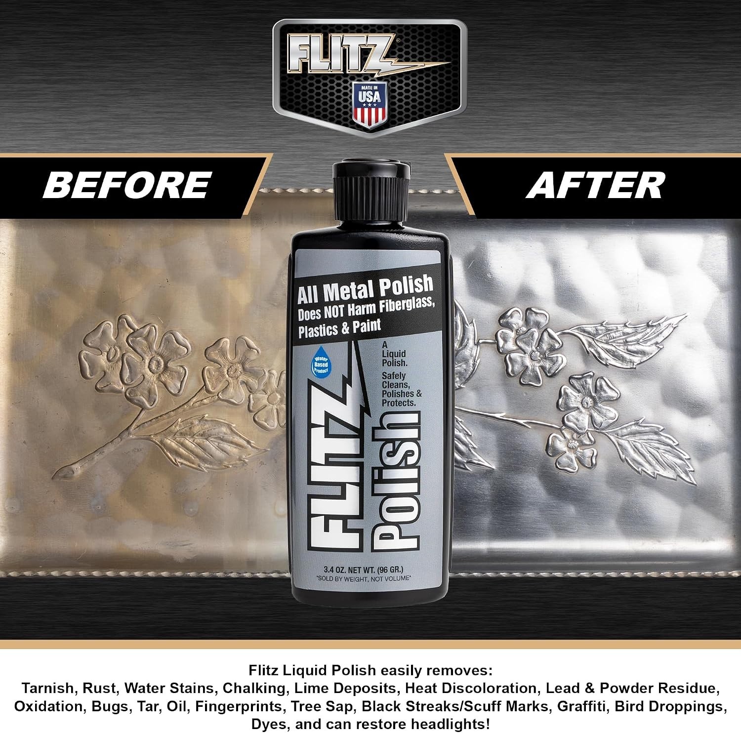 Made in USA 3.4oz Multi-Surface Metal Cleaner – Non-Toxic & Long-Lasting Formula