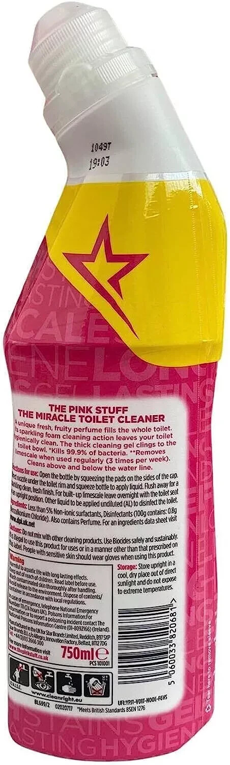 The Pink Stuff Stardrops Miracle Toilet Cleaner 750 ML. 25 oz