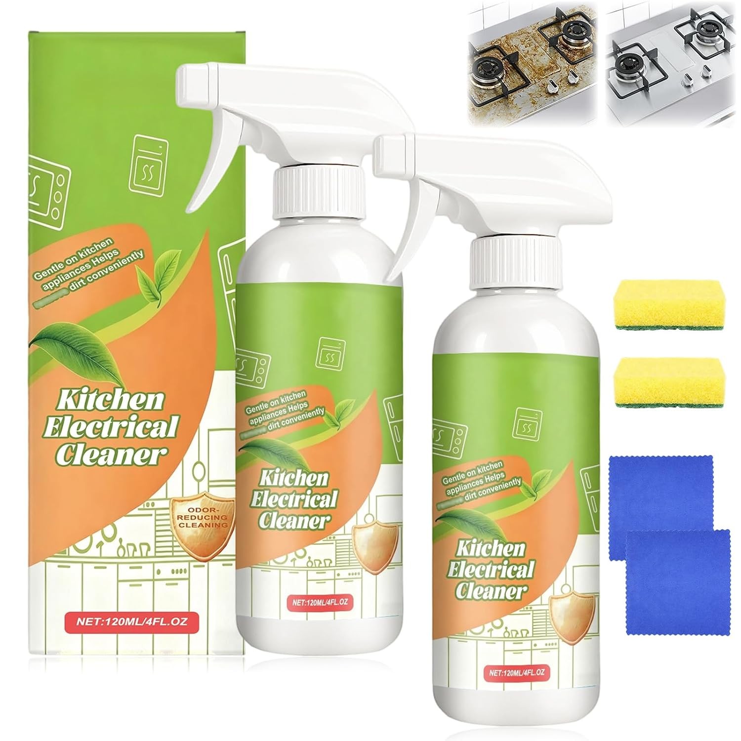 Electrolyzed Ion Kitchen Cleaner Spray Natural Enzyme Formula 2PCS Ionized