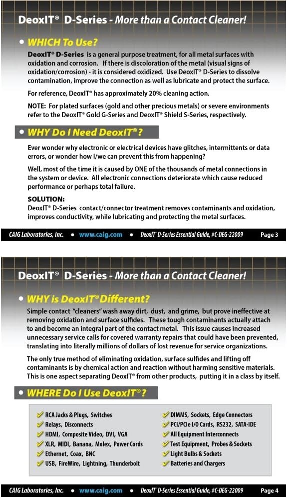 Effective DeoxIT S-6-LMH Spray 142g – Reliable Data Transmission Enhancer
