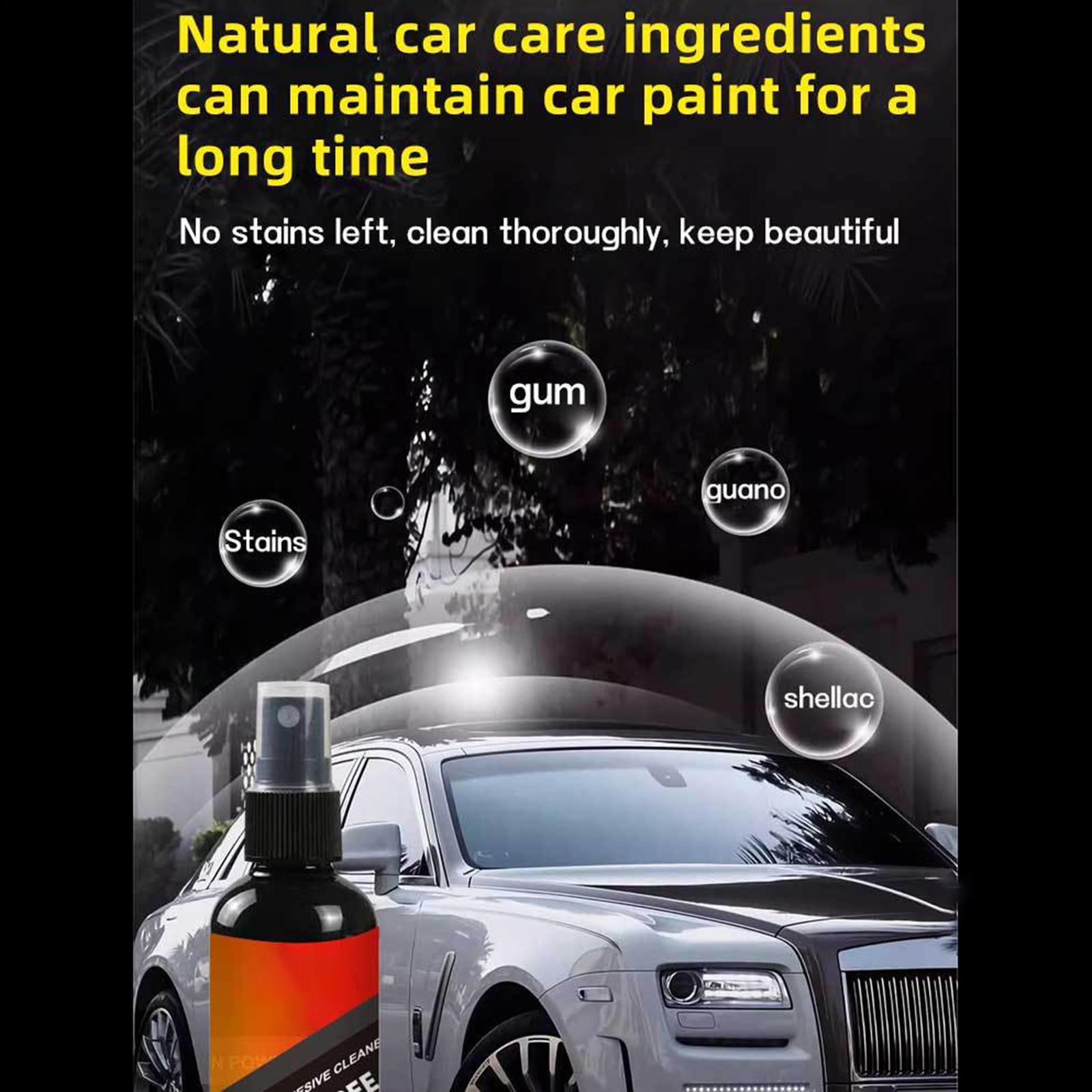 Bird Poop Remover Car Adhesive Remover Tree Sap Remover Cleaning Spray 100ml