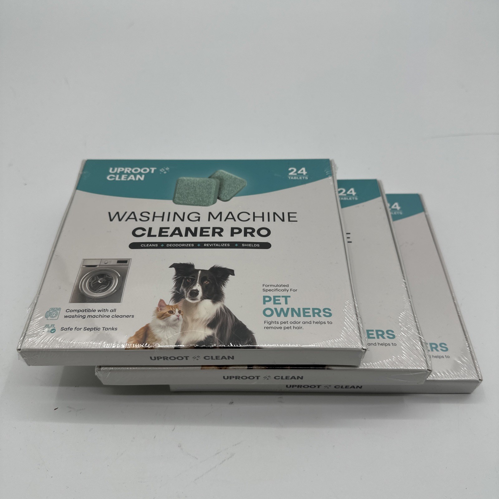 Lot 3 Washing Machine Cleaner Tablets 24 Pack Washer Cleaner Pet Odor Uproot New