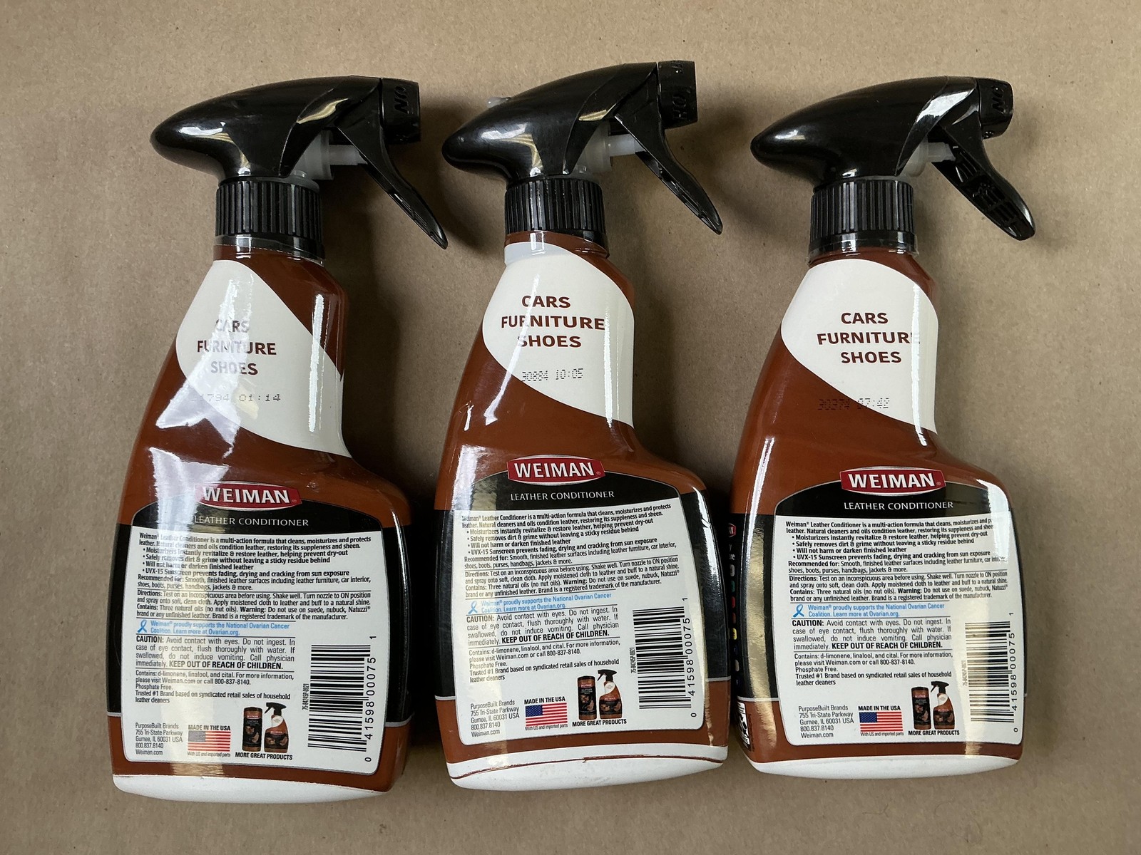 Lot Of 3 Weiman Leather Conditioner Spray 12 Fl Oz Cars Furniture Shoes Care