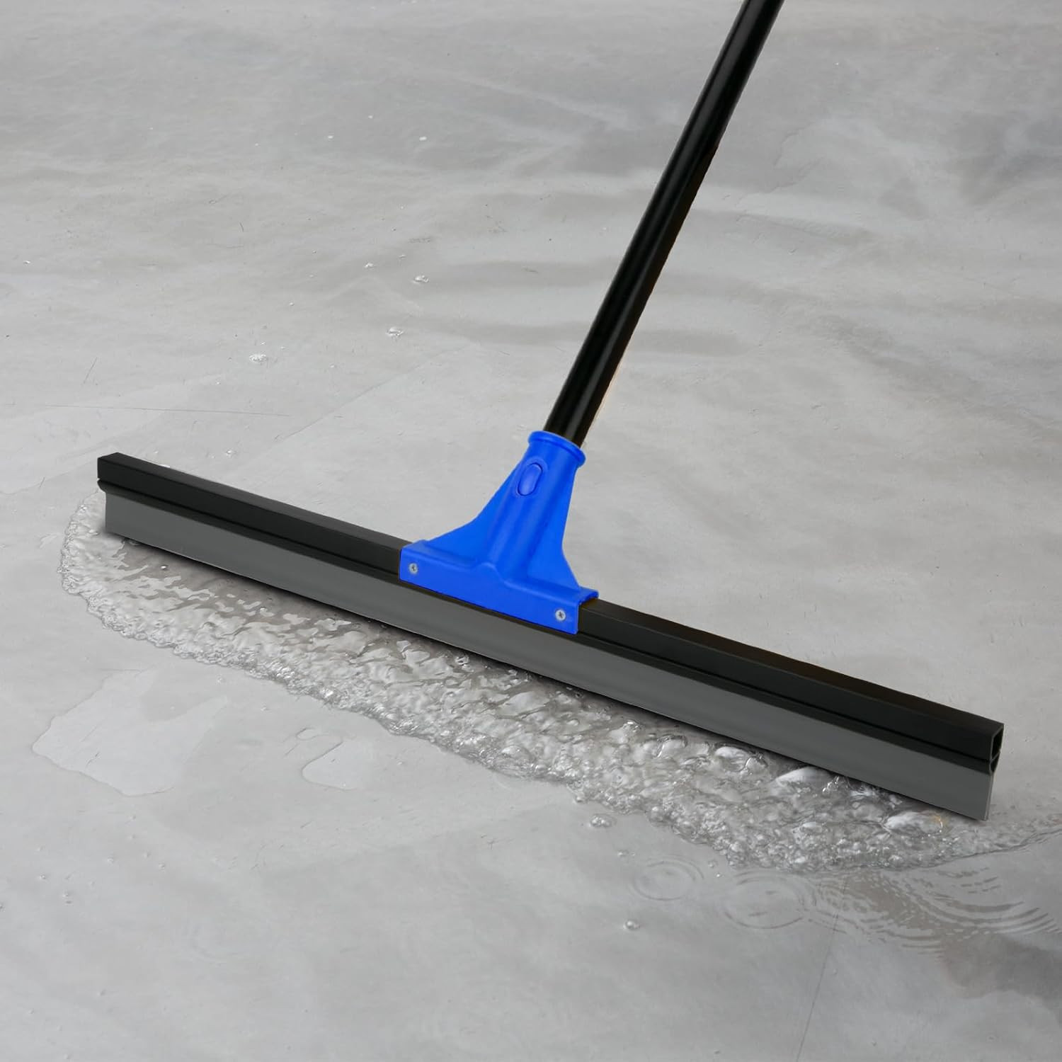 Floor Squeegee for Concrete and Tile Cleaning, 24” Rubber Wiper Broom, Large He