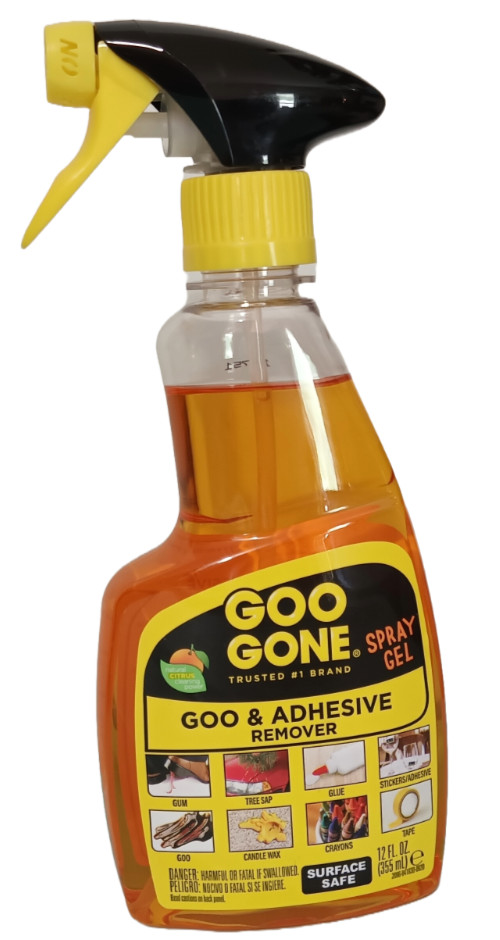 Goo Gone Liquid Gel Spray Adhesive Remover Pack Of 2 bottles 12 fl oz each
