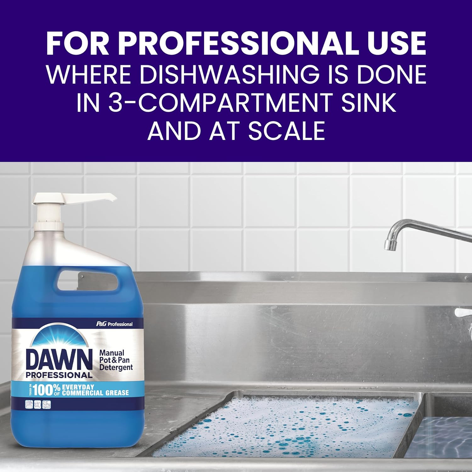 Dawn Professional Pot and Pan Detergent, Regular Scent, 3.8L (Case of 4)