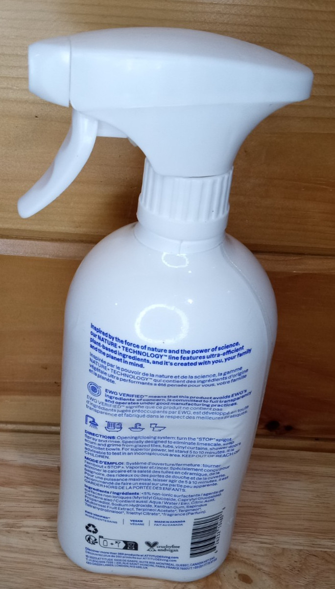 ATTITUDE Bathroom Cleaner Citrus Zest 800ml Tested Working