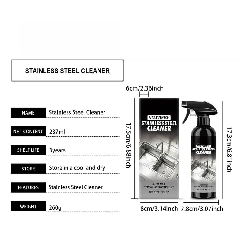 Stainless Steel Cleaner Daily Kitchen Appliances Dishwasher Oil Stain Cleaning