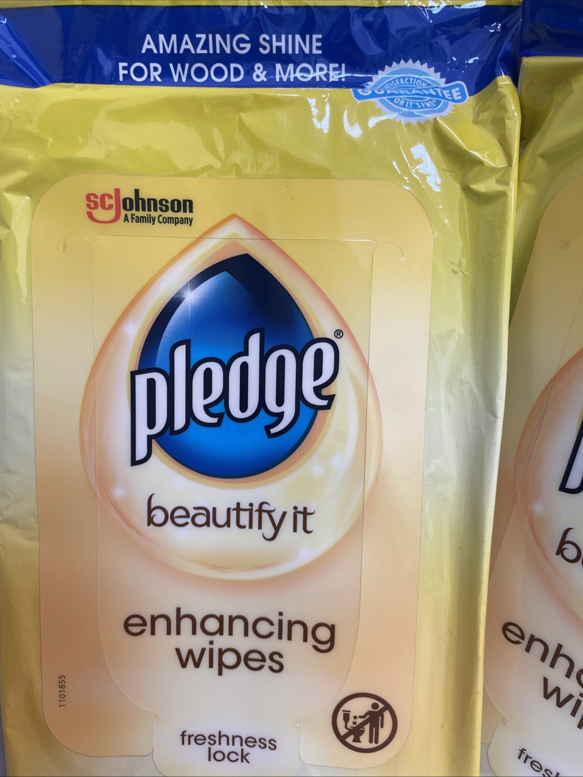 3X Pledge Beautify It Enhancing Wipes 24 ct Packs Lemon Scent For Wood And More.