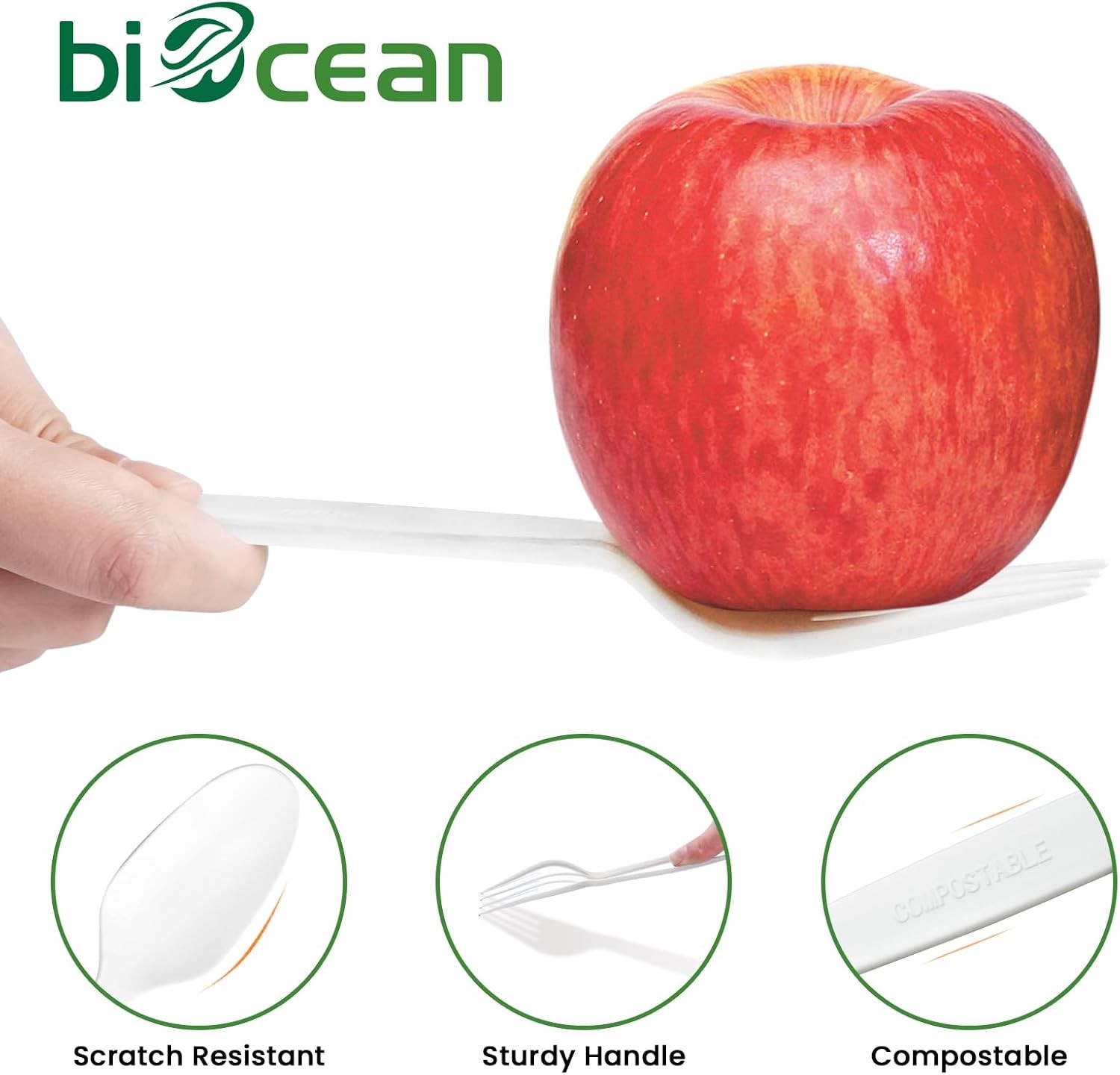 Extra Heavyduty Compostable Cutlery Set No Plastic Forks Spoons Knives Disposa