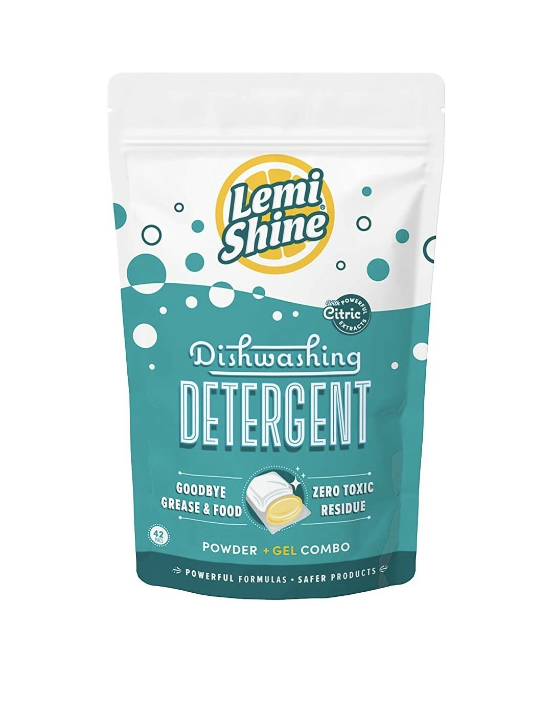 Automatic Dish Powder & Gel Combo Pacs Zero Toxic Residue 1 Bag / 42 Count Pacs