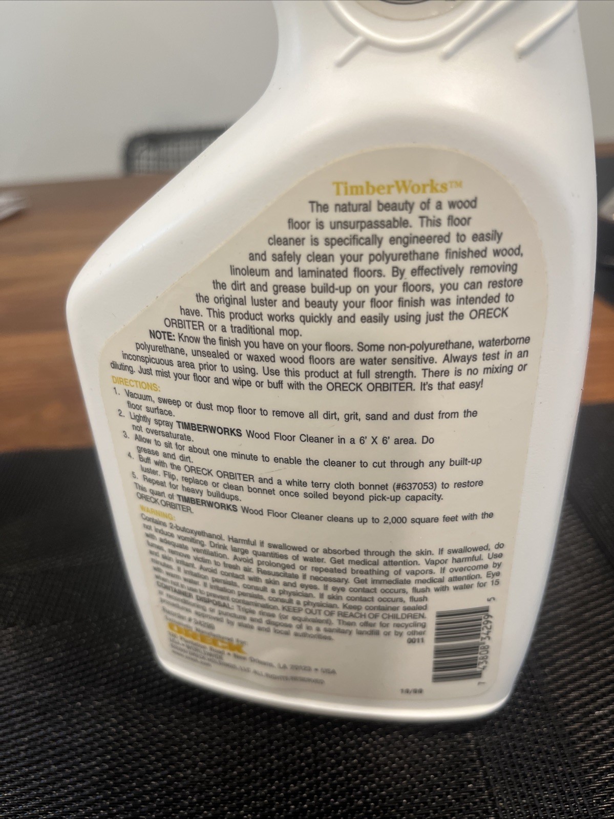 New Oreck Wood Floor Cleaner Industrial Strength 32 Oz Bottle 600000391