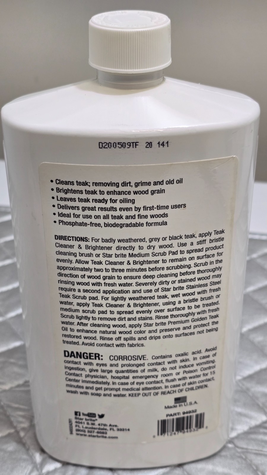 STAR BRITE ONE STEP PREMIUM TEAK CLEANER & BRIGHTENER 946ml – New