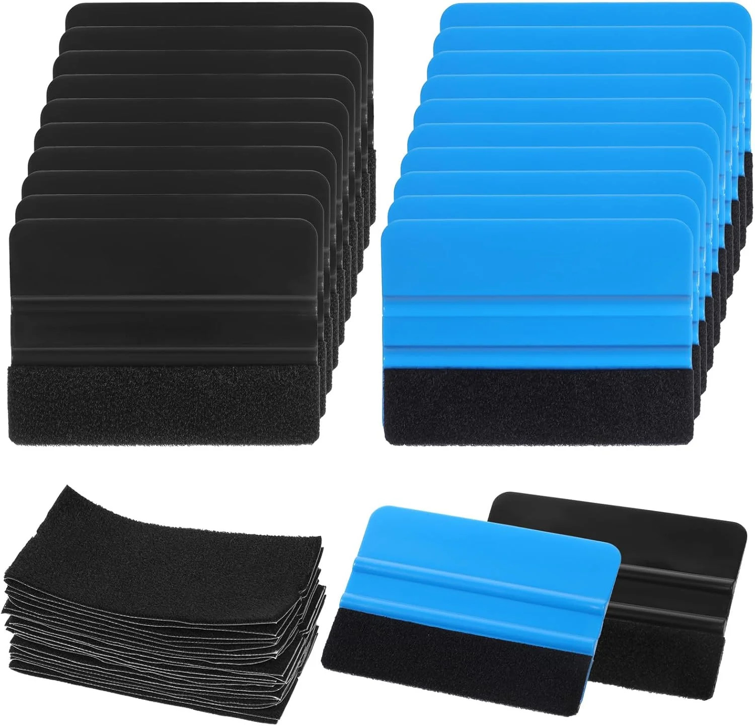 20 Pack Vinyl Squeegee with 20PCS Squeegee 4 Inch Felt Fabric Squeegee Decal Scr