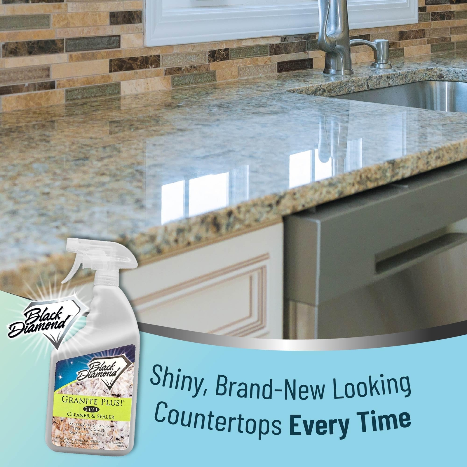 Granite Plus 2 in 1 Cleaner & Sealer for Granite Marble Travertine Ready to