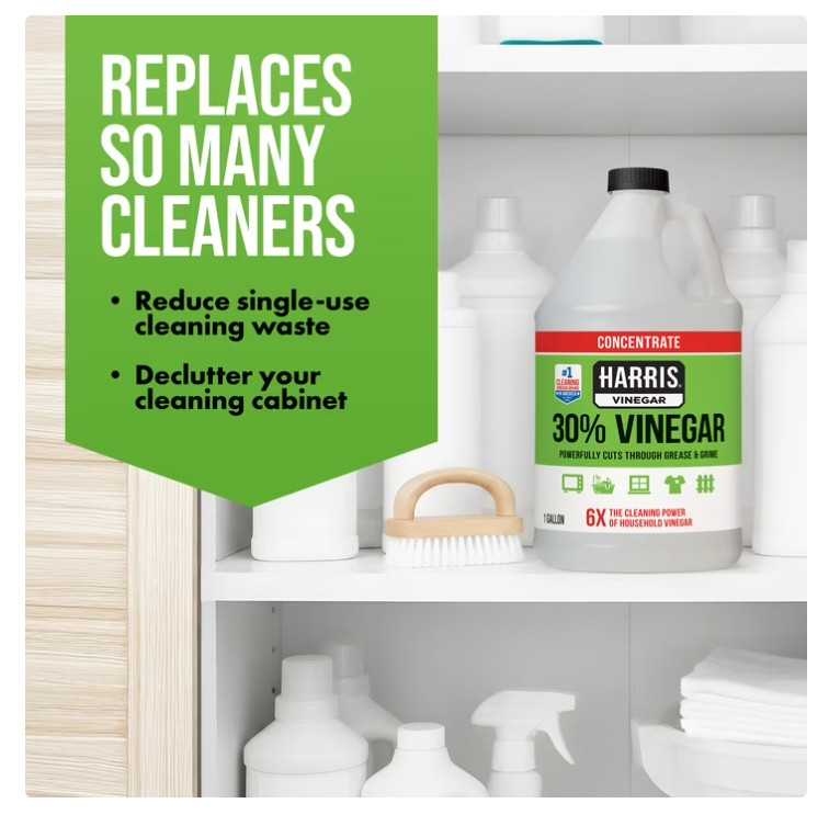 2 Pack- Harris 30% Vinegar Concentrate 1Gal Industrial Strength Cleaning Vinegar
