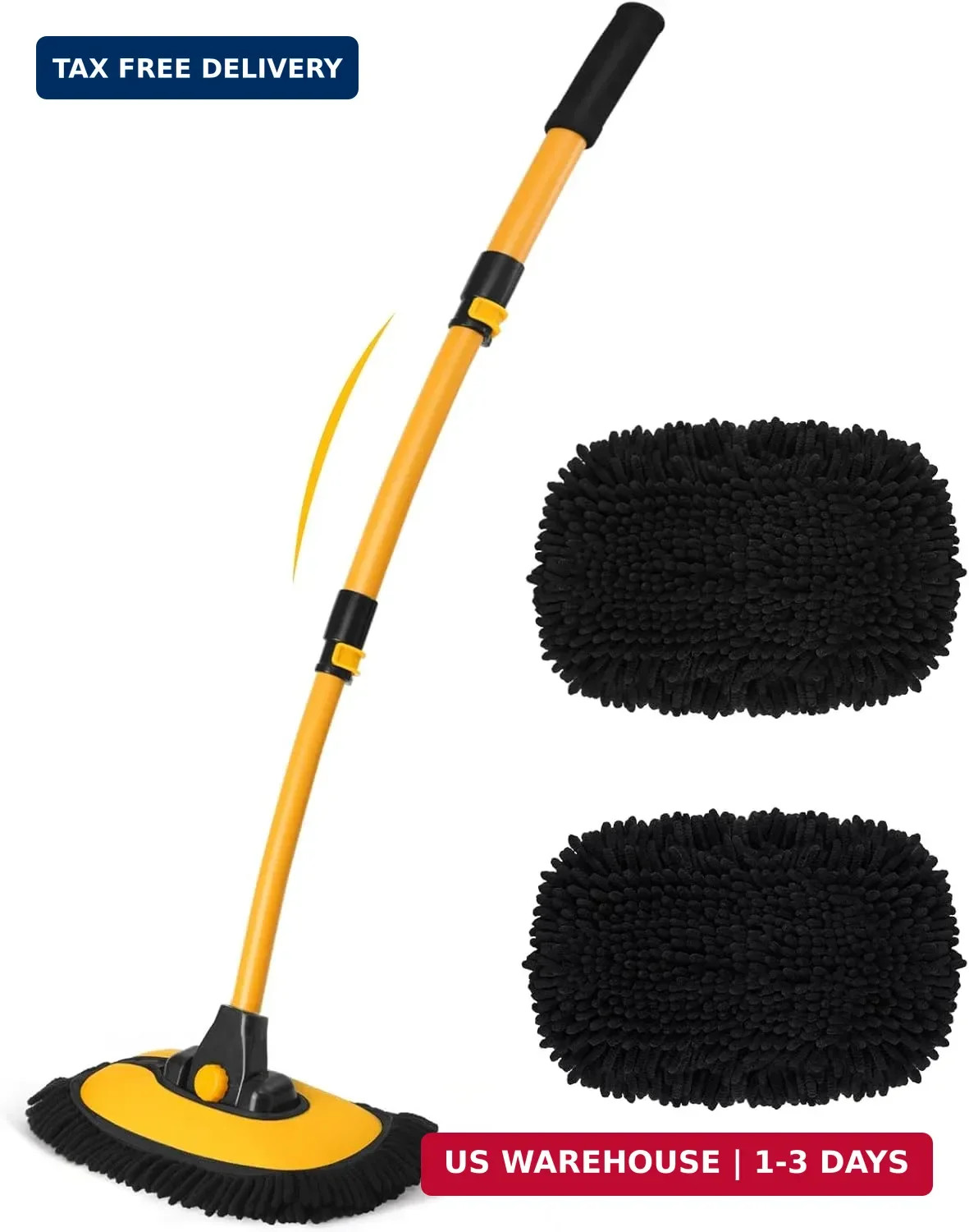Car Wash Brush with Long Handle – 15°Curved Car Brushes for Washing Exterior, Mi