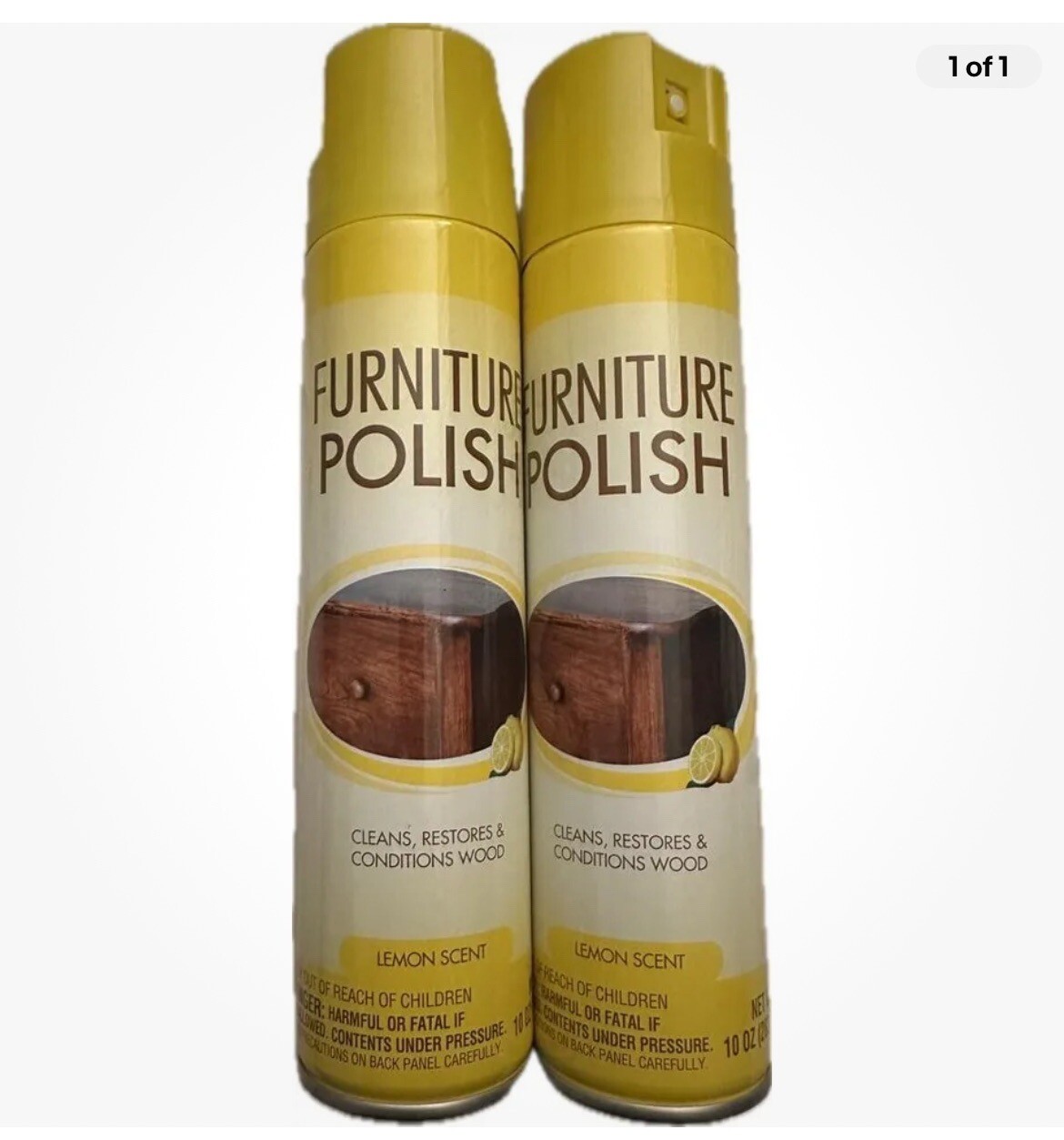 ( LOT OF 2 ) Lemon Scent Furniture Polish Cleans Restore Cans 10 Oz ( 283 g ) Ea
