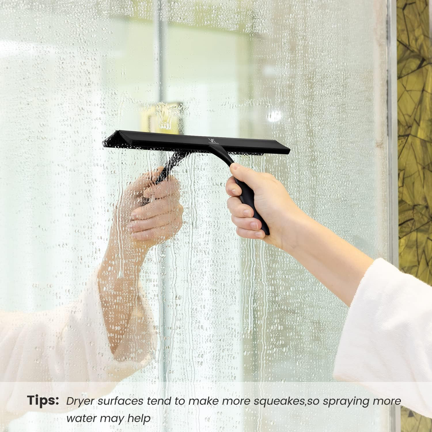 Squeegee for Shower Glass Door, 11-Inch Shower Squeegee for Glass Doors, Bath…