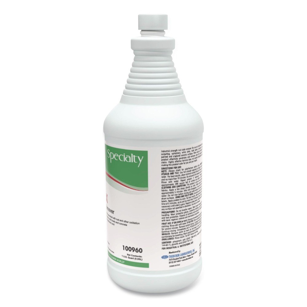 Theochem Laboratories 100960QT 1 qt Bottle Rust Stain Remover – Acidic 12/CT New