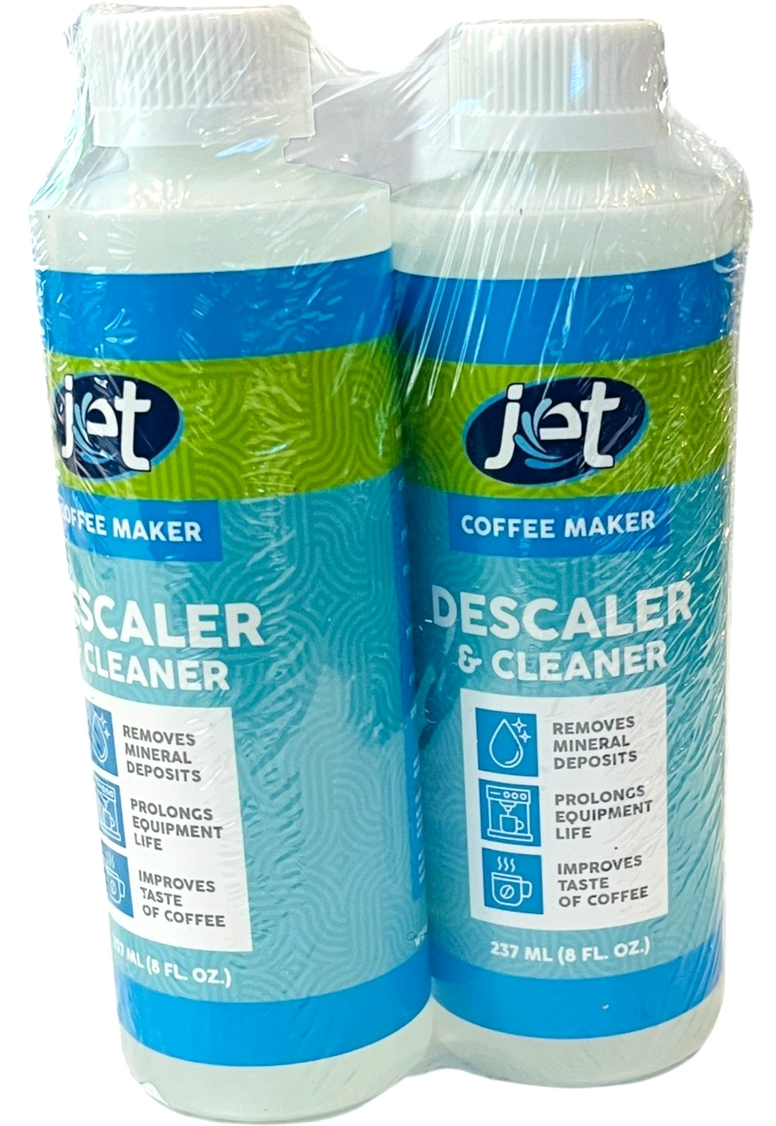 Jet Coffee Maker Descaler Cleaner – Removes Deposits / Improves Taste – LOT of 2