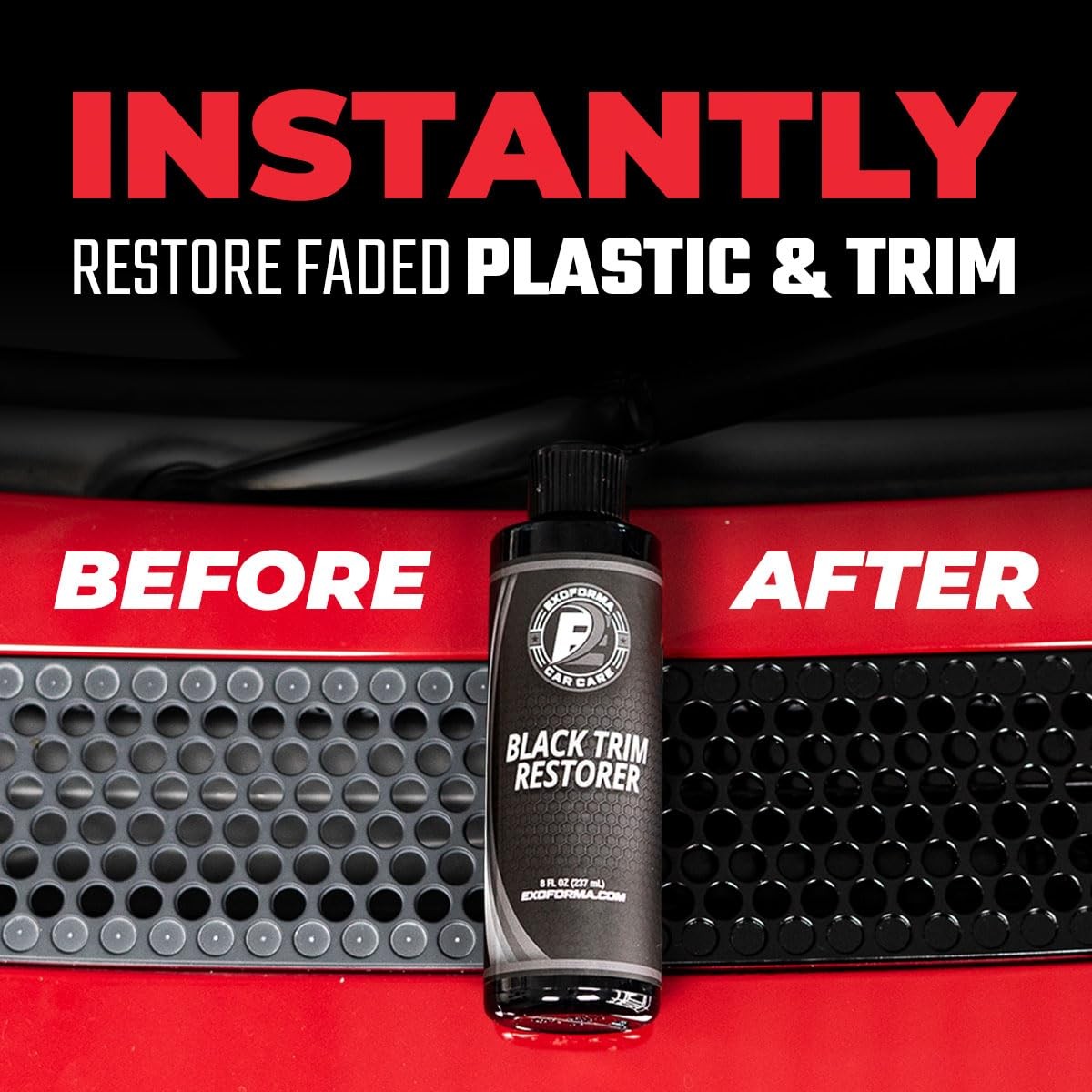 Long Lasting Black Dye Infused Waterproof Plastic Trim Restorer 4 Fl Oz Car