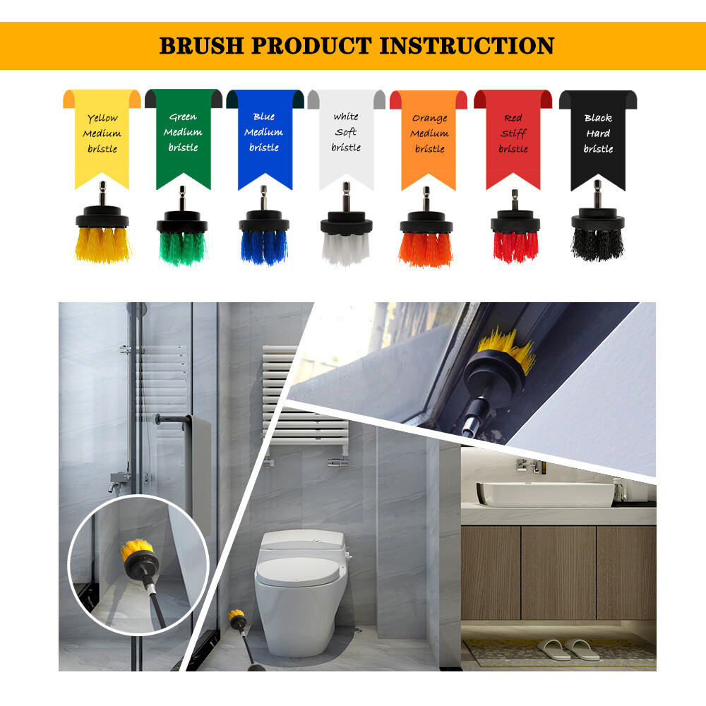 25 Pack Drill Brush Set Attachments Power Cleaning Scrubber Brush Car And Home