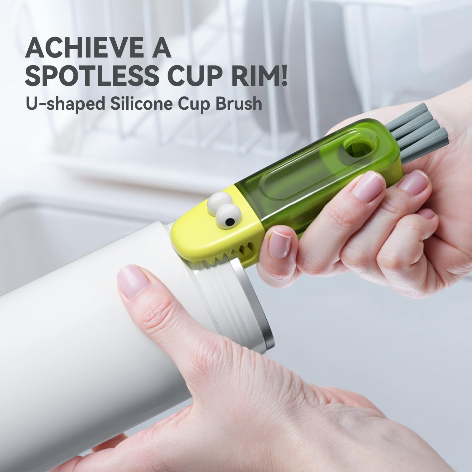 3 in 1 Cup Lid Gap Cleaning Brush Set, Multifunctional Bottle Cleaning Brush,…