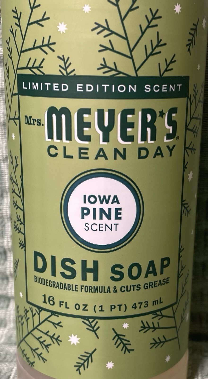 Mrs Meyer’s Clean Day Dish Soap Iowa Pine Scent 16 Oz 1pk Biodegradable Ltd Ed