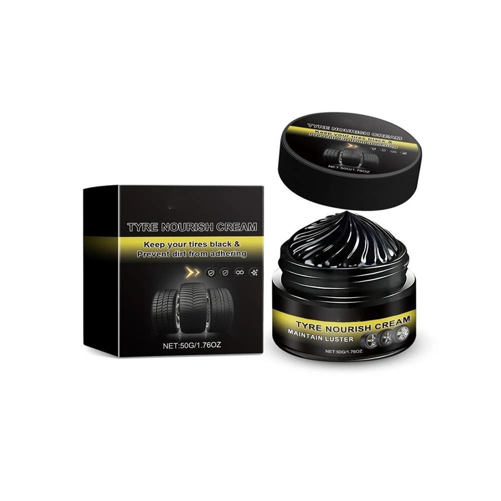 1~2pcs Tyre Nourish Cream, Tire Nourish Wax Cream, Maintain Luster for Cars 50g