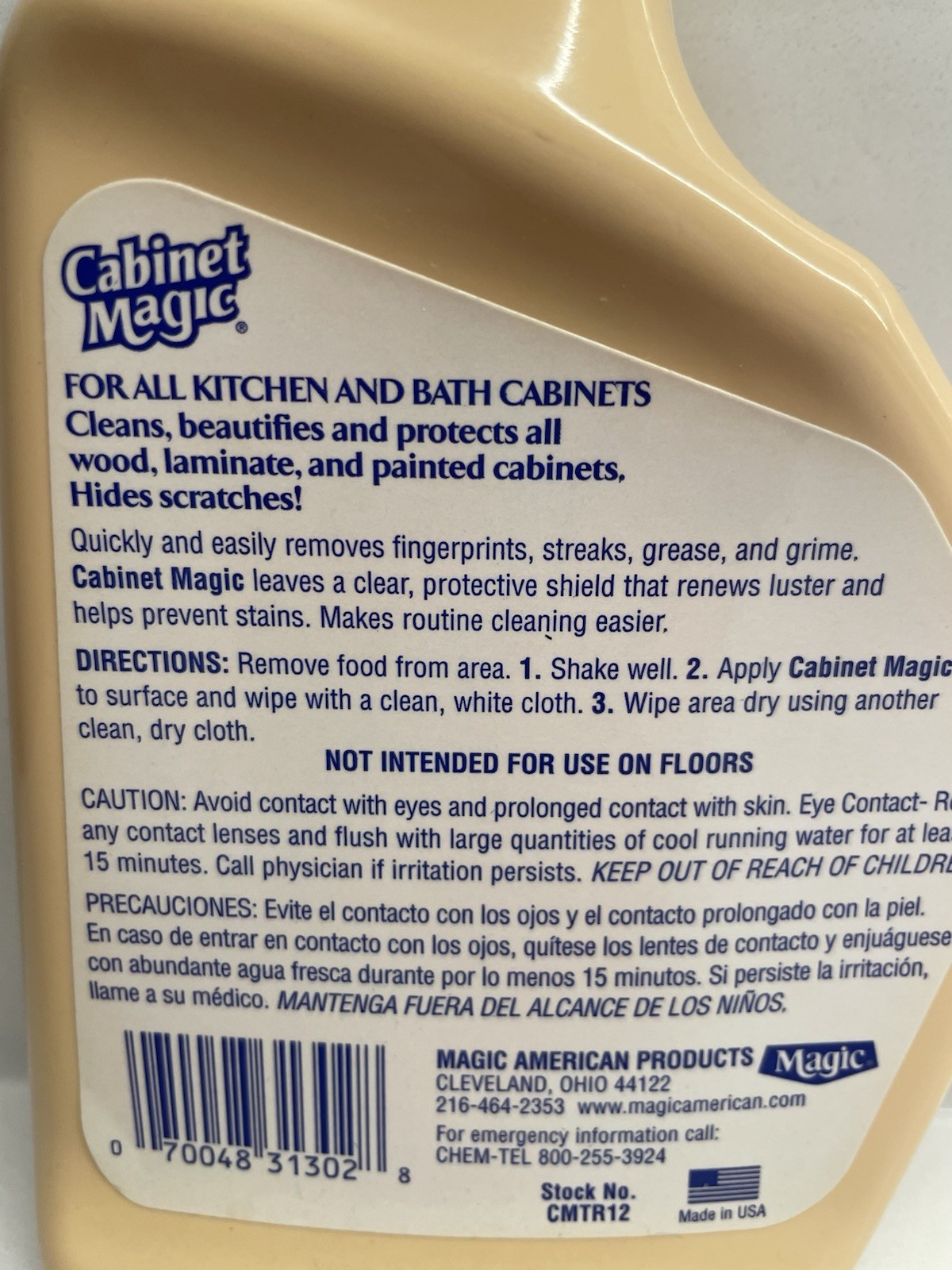 Cabinet Magic Spray Cleaner 12oz PARTIALLY USED-APPROX 80% REMAINING Non-aerosol
