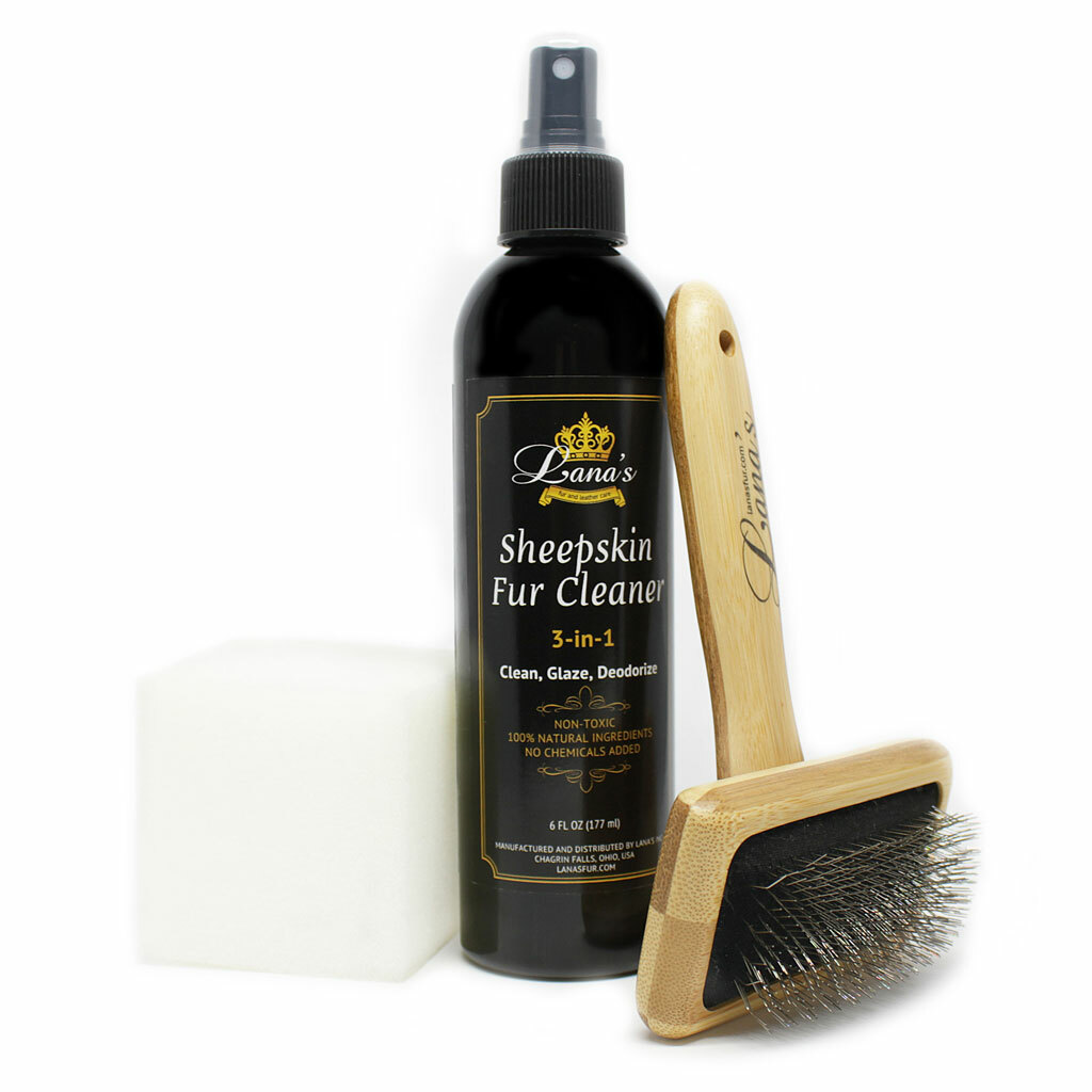 Sheep Lamb Fur Care Kit – Clean Fur Side of Sheepskin Lambskin Jackets Rugs