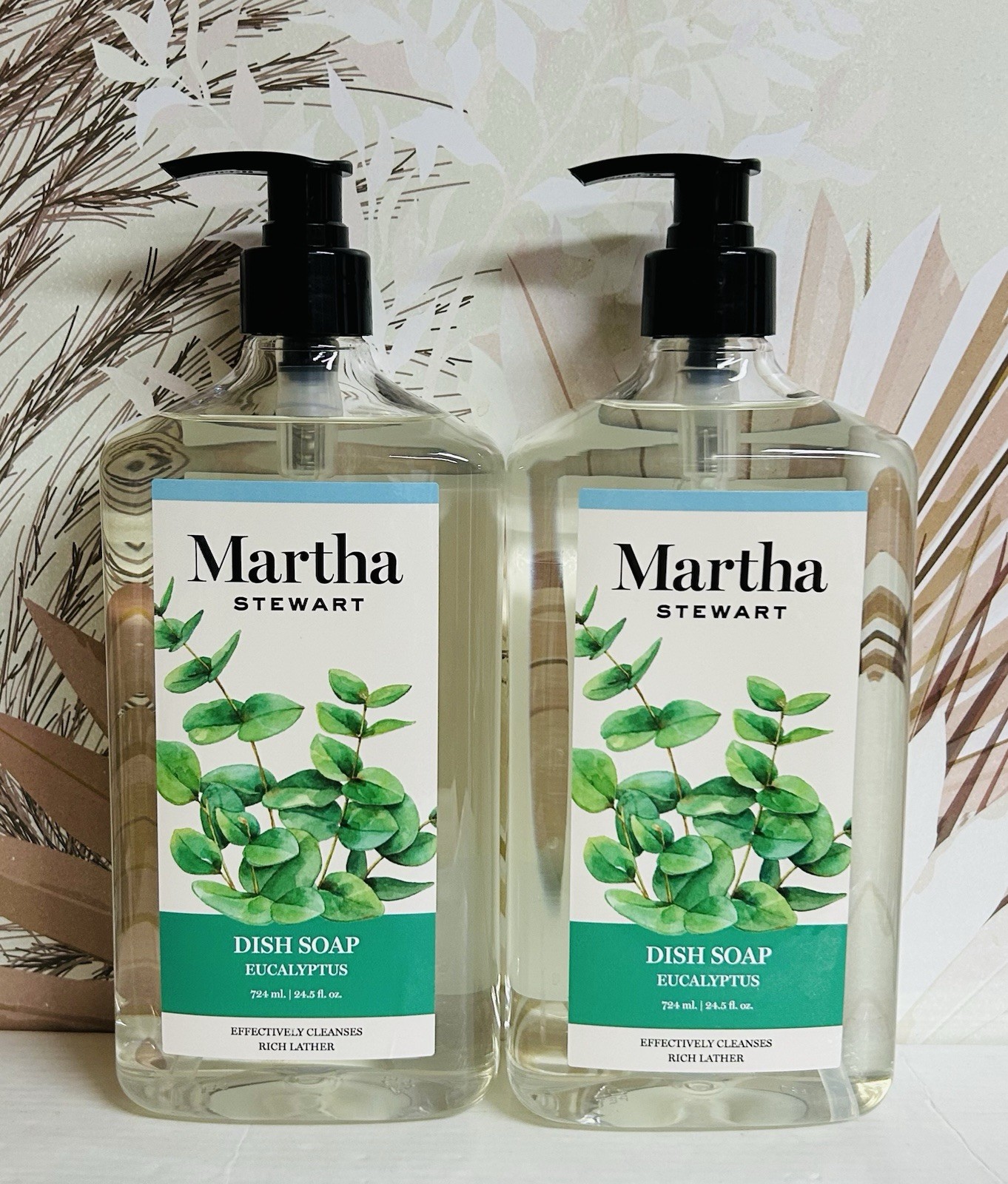 2-Pack Martha Stewart ~ Eucalyptus Dish Soap 24.5 fl oz Each