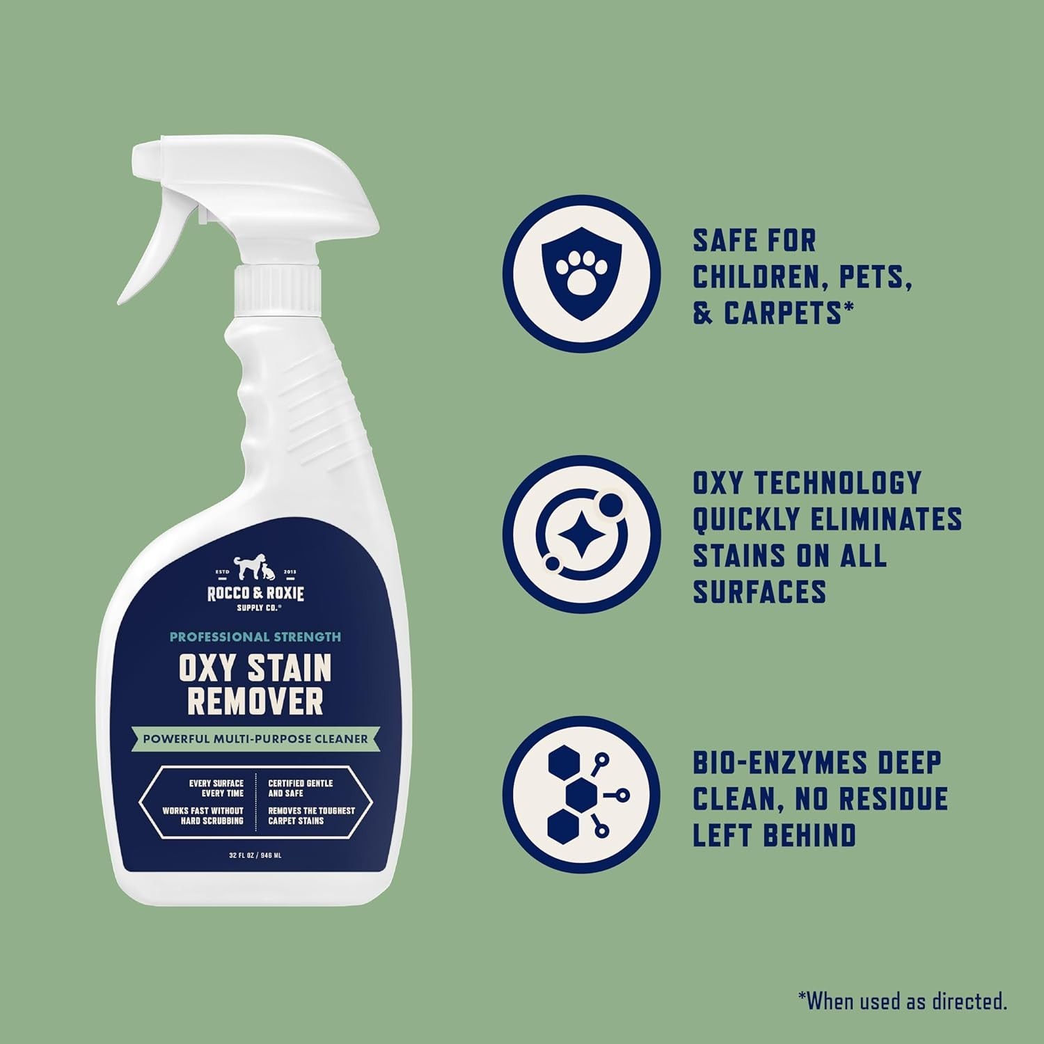 32 oz Rocco & Roxie Pet-Friendly Oxygen Stain Remover – Ideal for All Surfaces