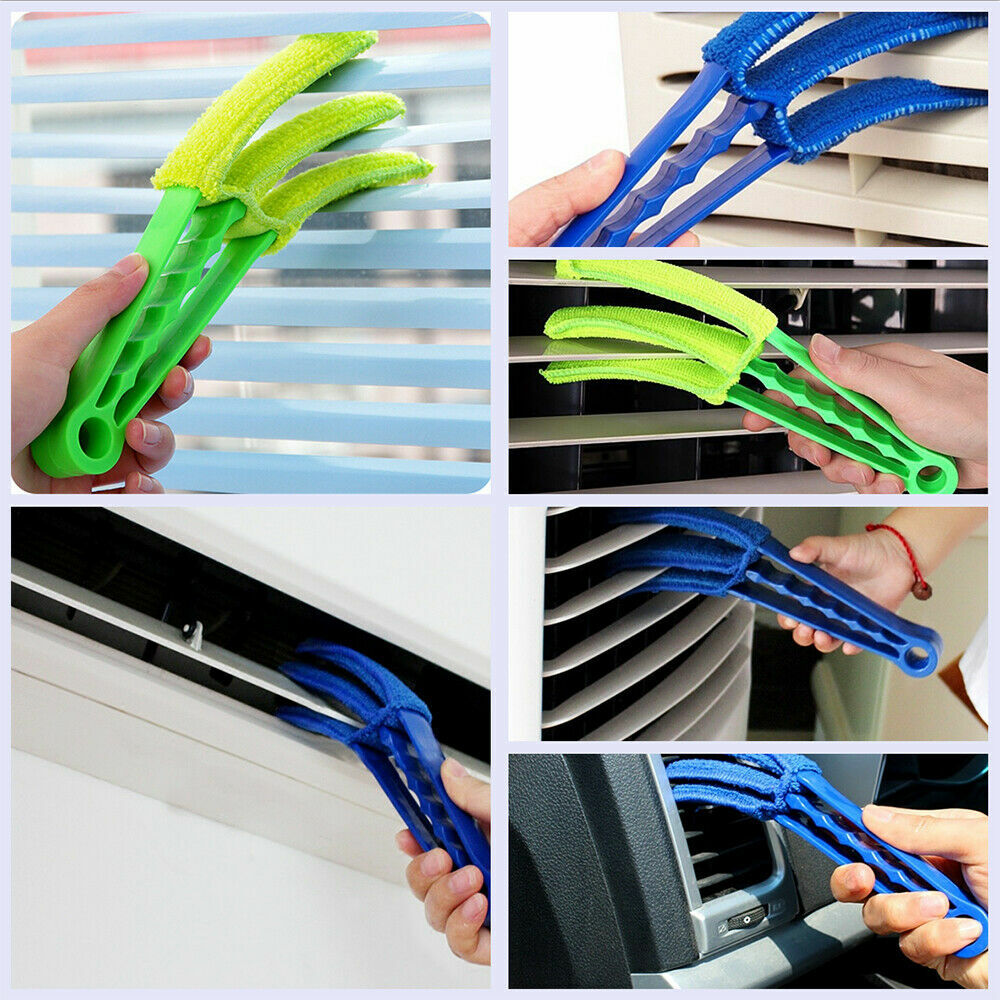 Venetian Blind Blade Cleaner Window Conditioner Duster Brush 2 Clamps 8 sleeves
