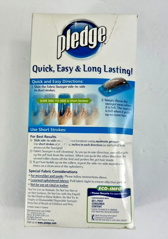 Pledge Fabric Sweeper Pet Hair Multi-Use Disposable SEALED NEW