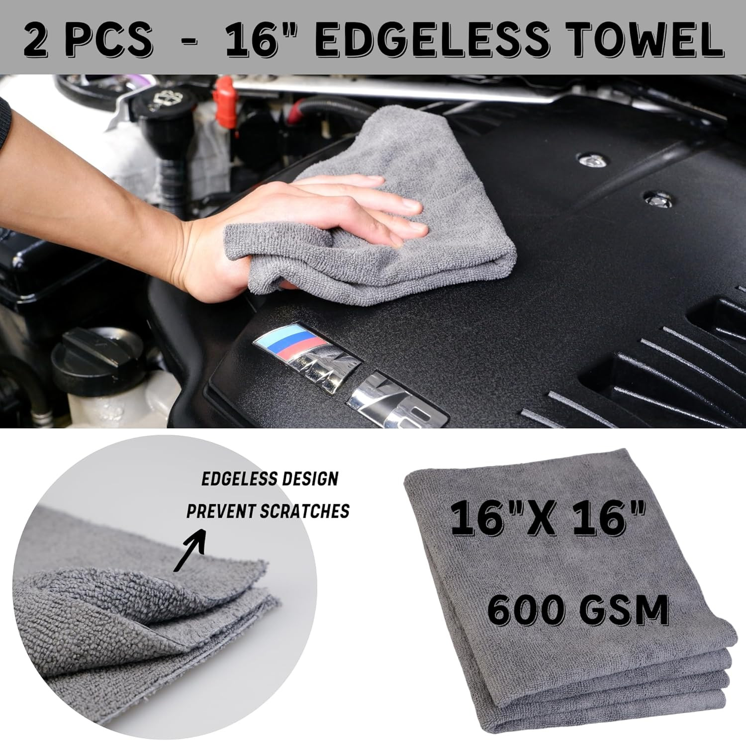 7PACK Car Engine Bay Details Cleaning Kit, Soft-Bristled Engine Surface Brush,Lo