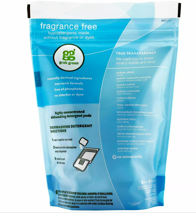 Automatic Dishwashing Detergent Pods, Fragrance Free, 24 Loads, 15.2 oz (432 g)