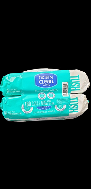 Nice ‘N Clean Adult Flushable Wipes Freshens Moisturizes 6.8 in x 5.3 in /2-Pack