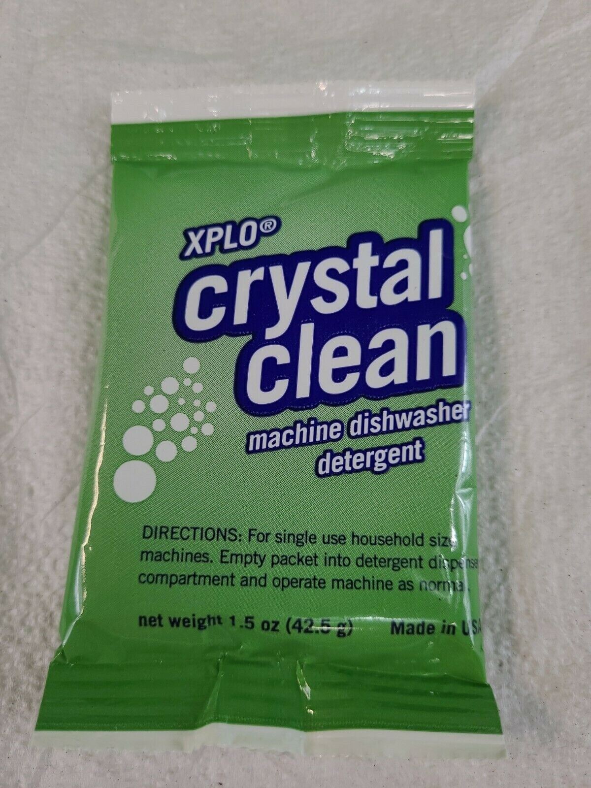 Crystal Clean Dishwasher Detergent 1.5 oz Single Portion Packets-LOT OF 20