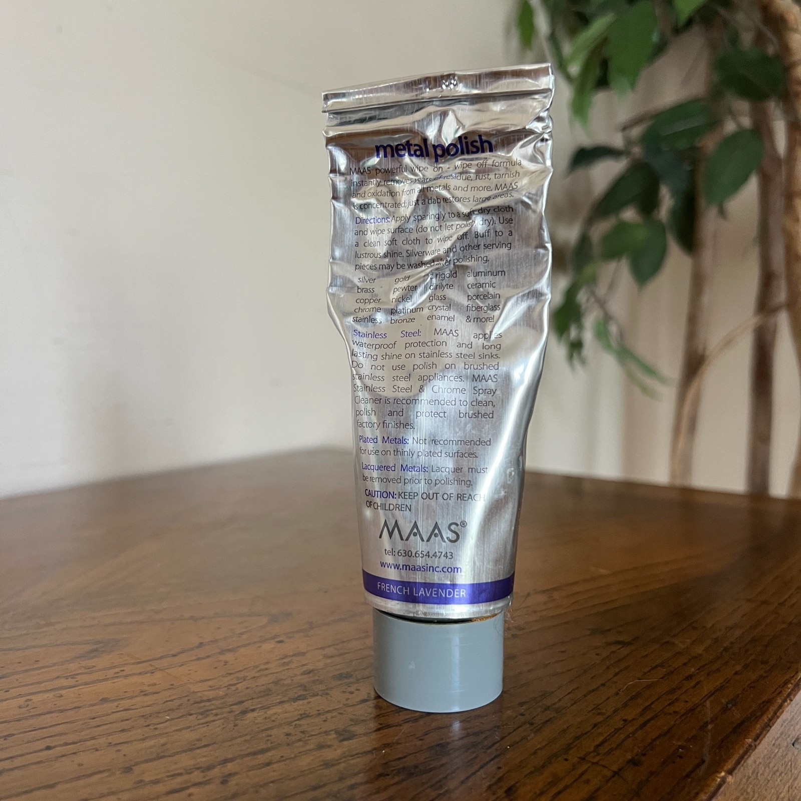MAAS Metal Polish French Lavender 4oz Sealed Open Box + 4oz Used All Metals USA