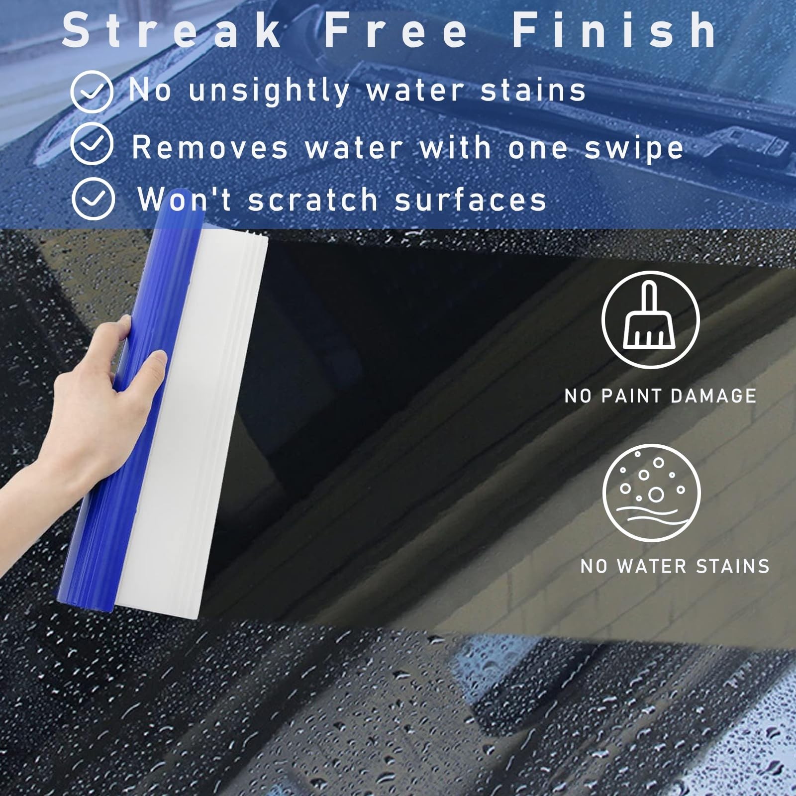 12″ Silicone T-Bar Car Squeegee Water Blade Quick Dry Wiper Glass Window Quick D