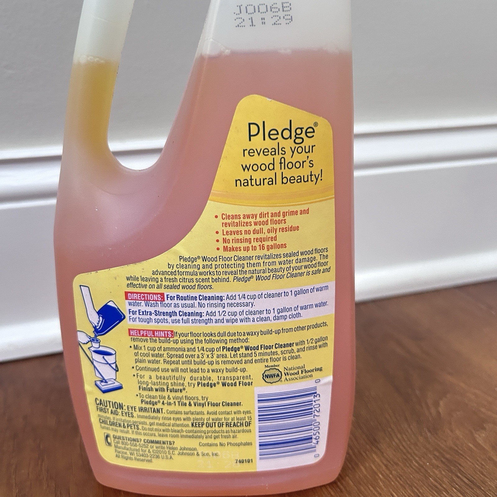 Pledge Floor Care Wood Floor Cleaner CITRUS SCENT 32 Oz. Discontinued 85% Full