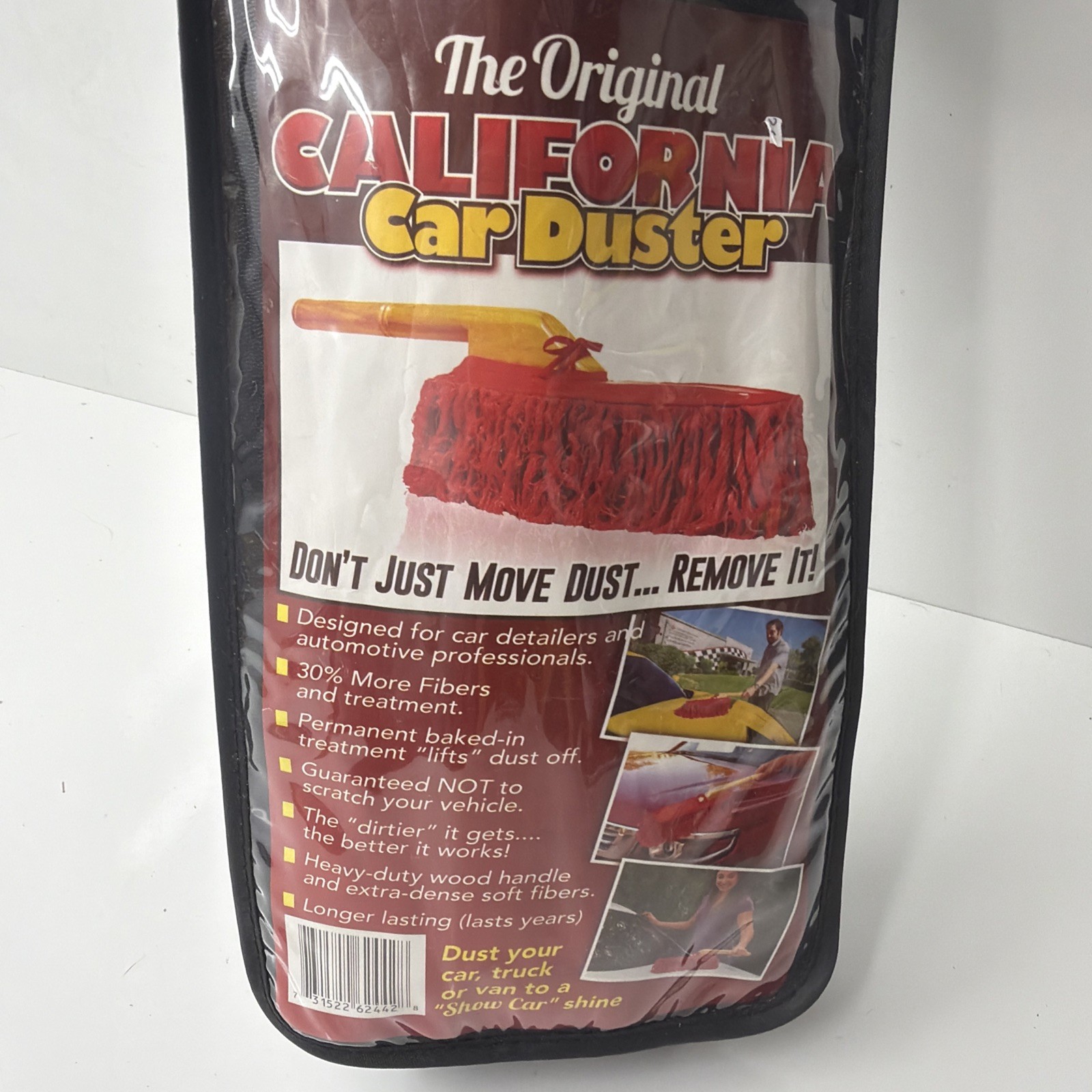 62442 Standard Car Duster with Wooden Handle,Red