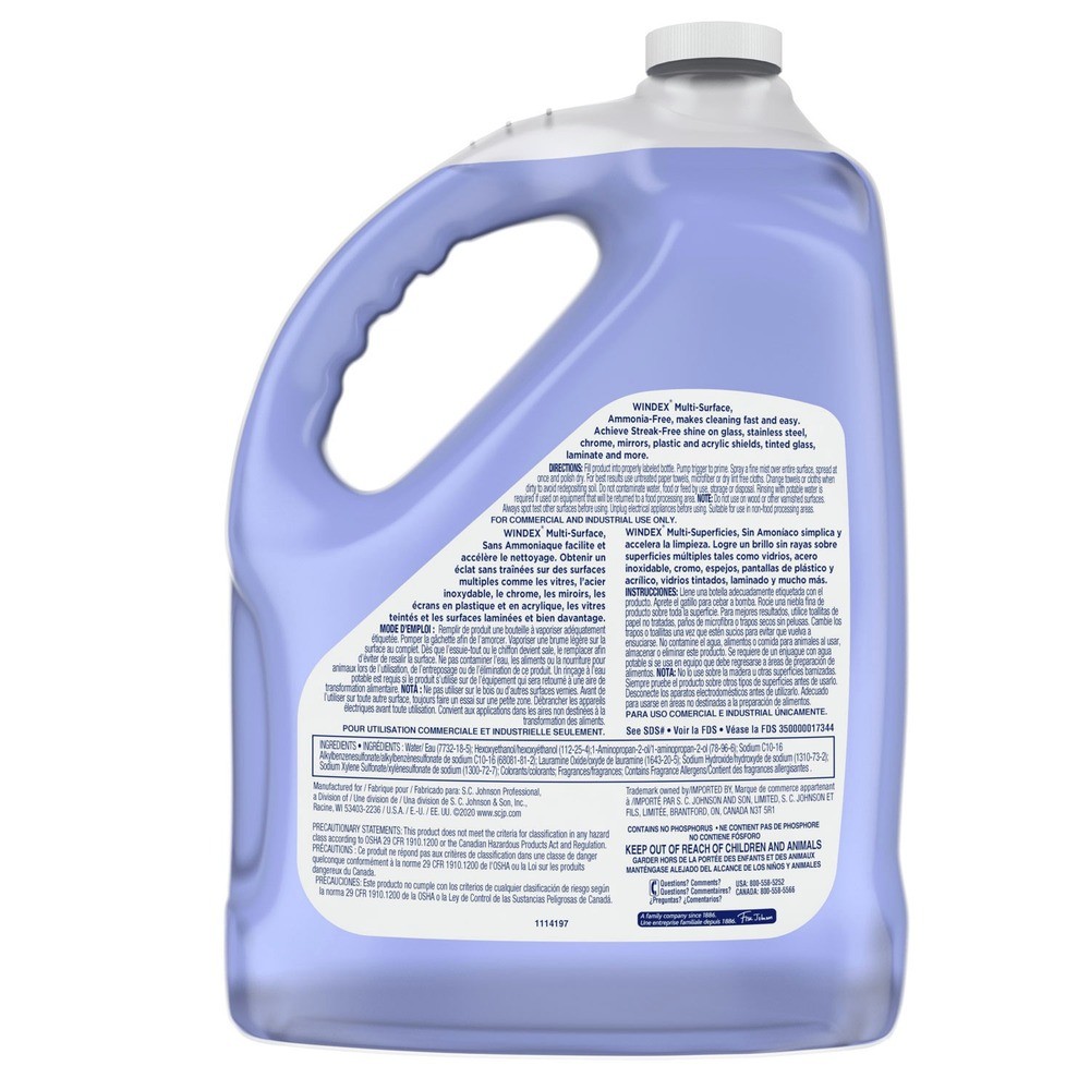 Windex 697262 Non-Ammoniated Multi Surface Cleaner – Pleasant Scent (4/CT) New