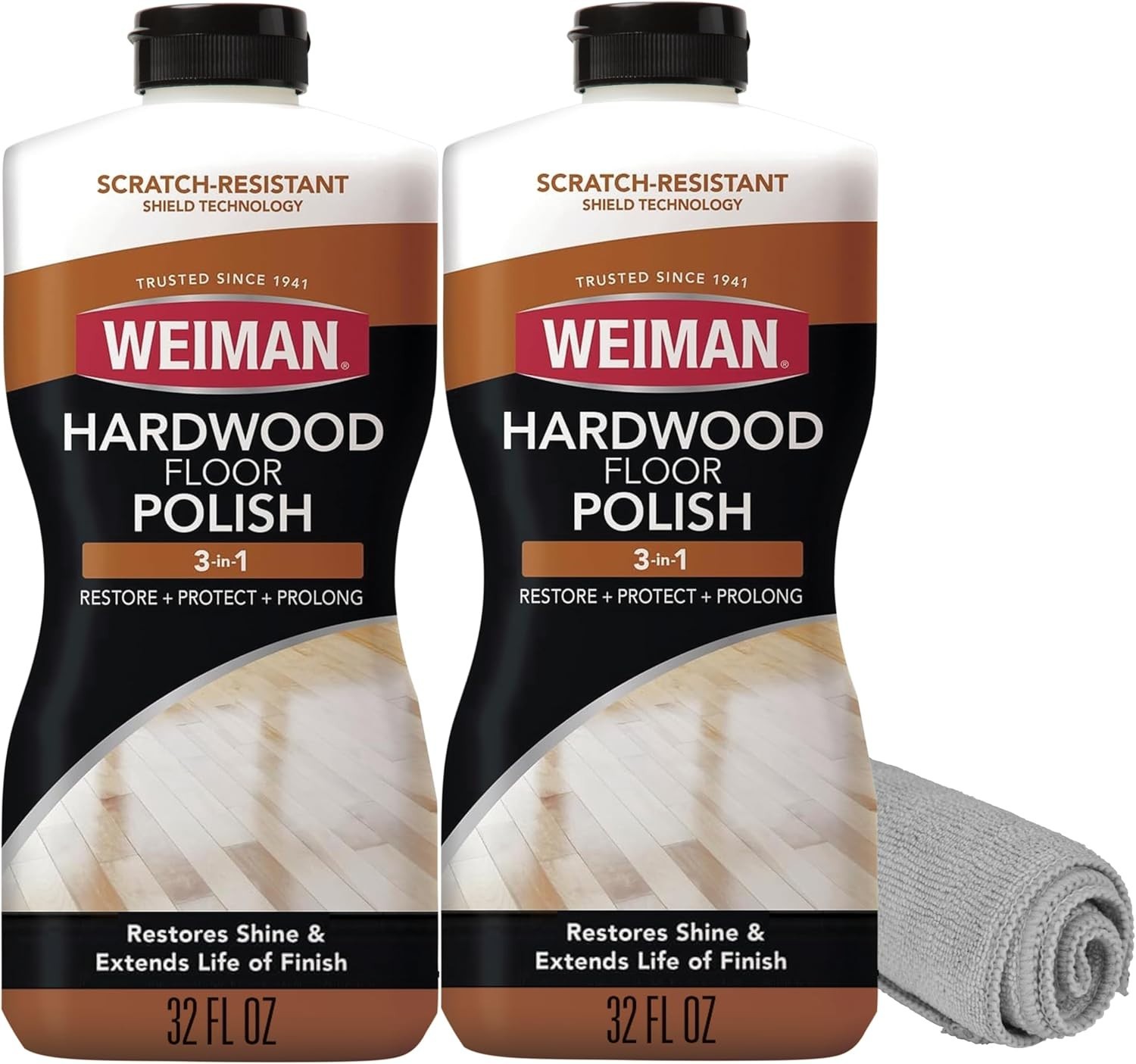 Wood Floor Polish and Restorer 32 Oz 3PC Bundle – High-Traffic Hardwood Floor…