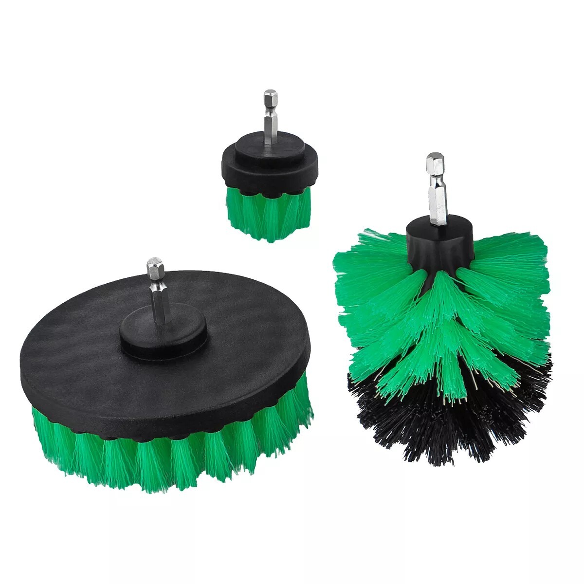 Green Bristle Medium Stiffness Drill Brush Set 3 pack – Ships from USA