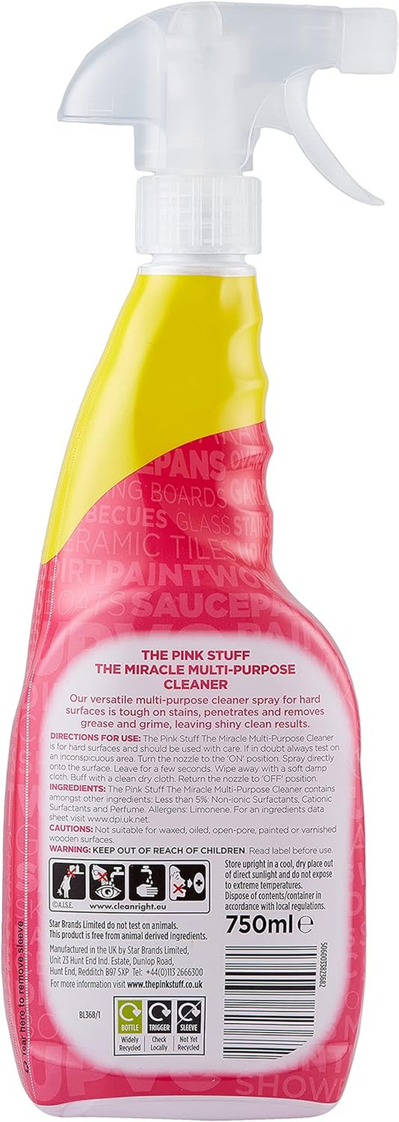 The Pink Stuff Miracle Multi-Purpose Cleaner – Removes Grease, Grime & Stains fo