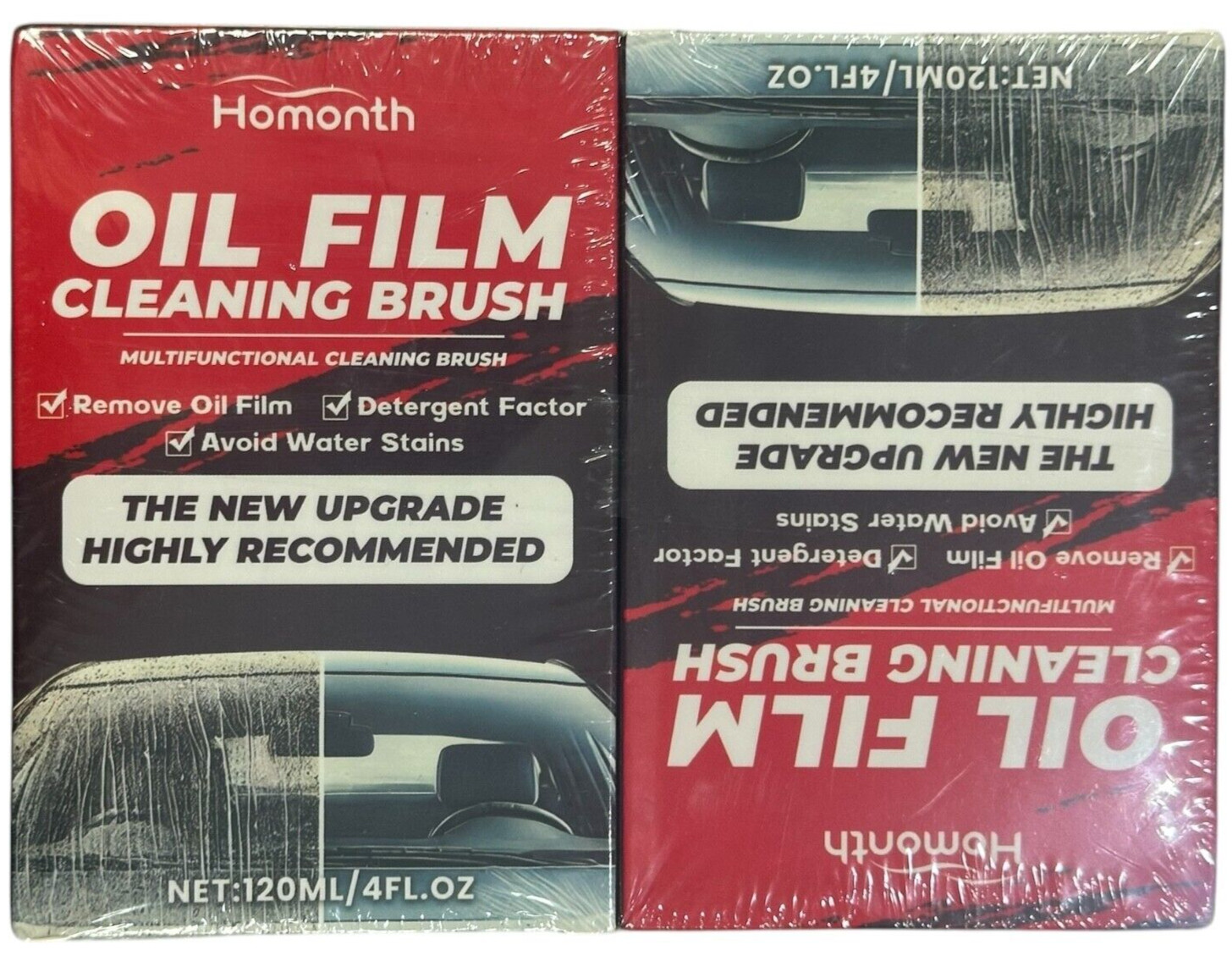 2-Pack Homonth Oil Film Cleaning Brush 4oz, Multifunctional, Exp 11/27
